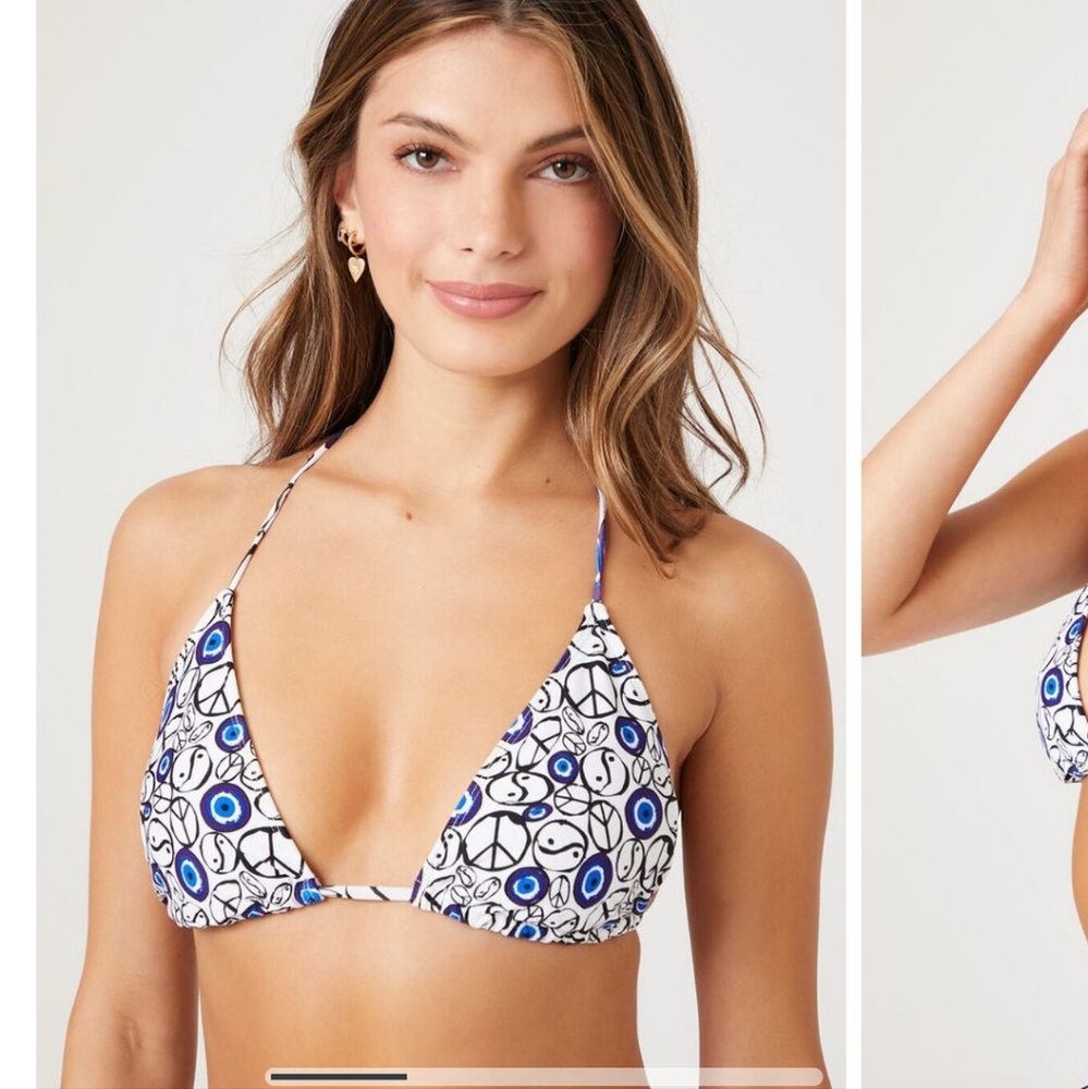 Forever 21 Evil Eye Triangle Bikini top